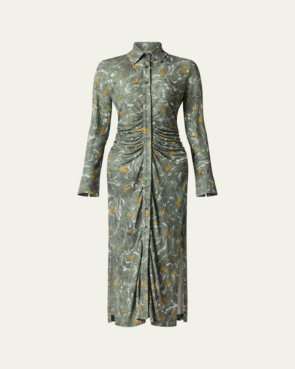 Claudia Abstract Gathered Waist Dress